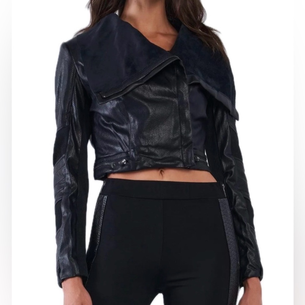 Comme USA Black Moto Jacket. Size S.